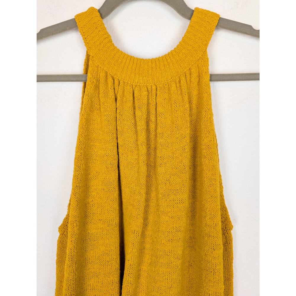 Madewell Top Gathered Sweater Tank Boho Spring Summer Mustard Yellow Size M - Picture 6 of 10